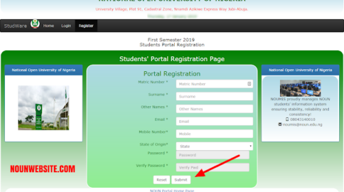 NOUN Portal Registration for Returning students – Step by Step