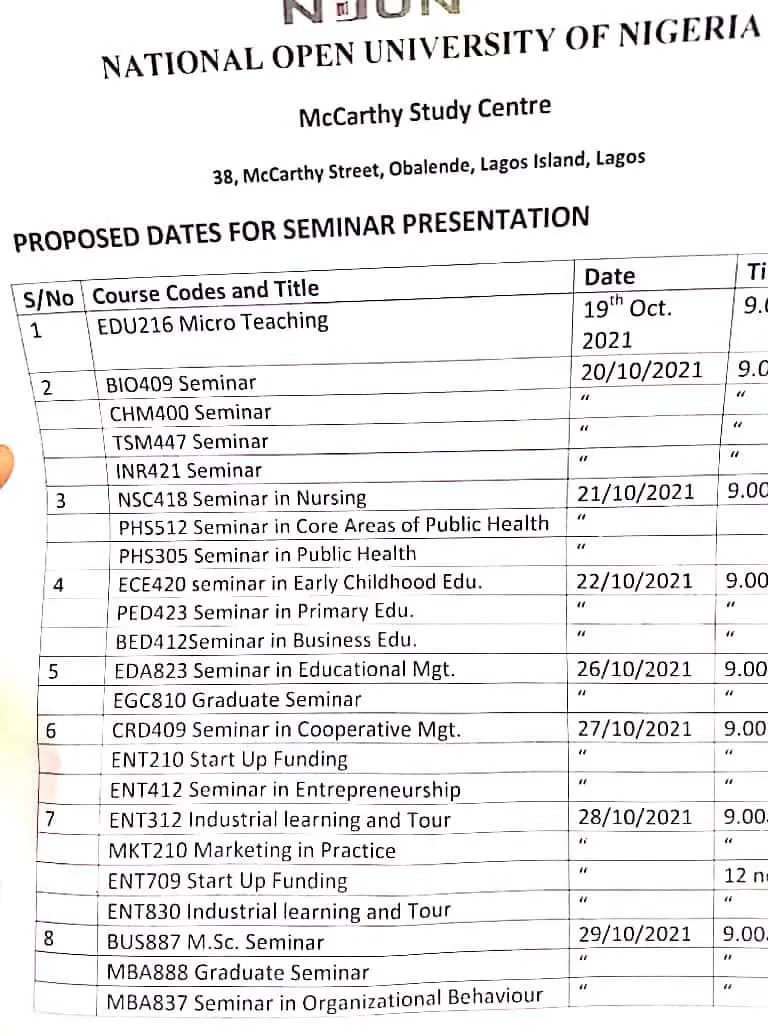 Seminar Courses
